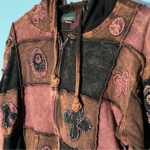 Kathmandu Imports brown Boho zip up hoodie